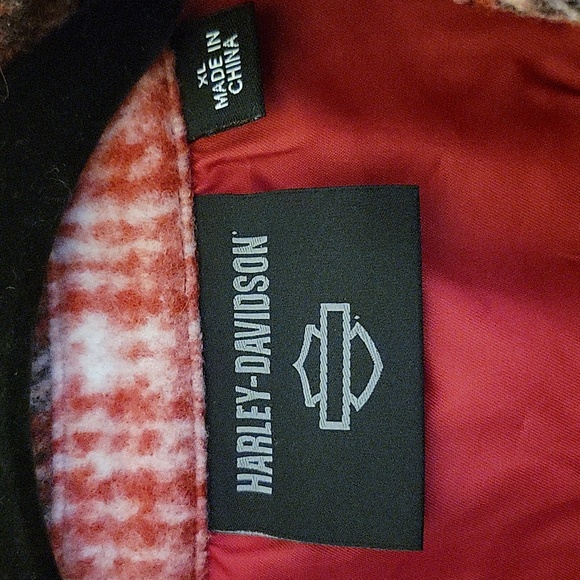 Harley-Davidson Women's Red and Black Checkered Flannel Jacket - Picture 2 of 5